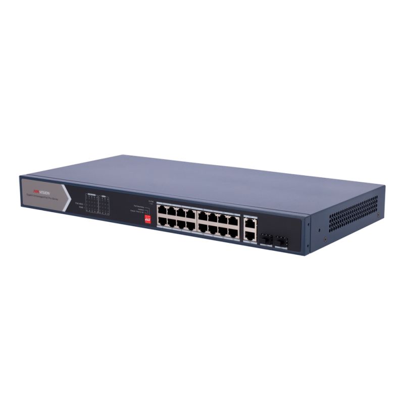 Hikvision DS-3E0520HP-E - Switch PoE Hikvision, 18 puertos RJ45 Gigabit + 2…