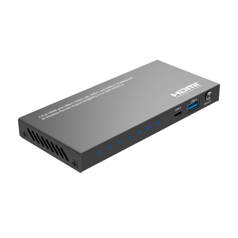 HDMI-SW-4x1-8K60 - HDMI Switch, 3 Entradas HDMI, 1 entrada USB-C, 1…