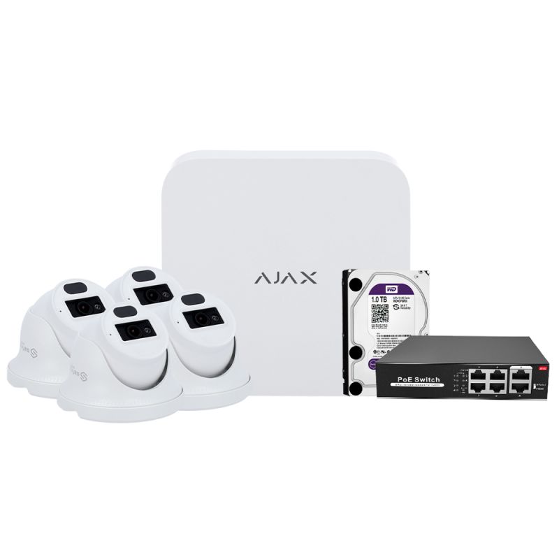 Ajax AJ-NVRKIT108T-2 - Kit de videovigilancia Ajax, Grabador Ajax de 8…