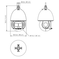 Dahua SD6AL245GB-HNV PTZ IP dome 2M WDR Starlight Laser 550m 45X…