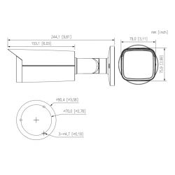 Dahua HAC-HFW2802TU-Z-A-S2 Tubulaire HDCVI 4IN1 4K DN ICR WDR…