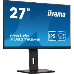 IIYAMA XUB2793HS-B6 27" Full HD IPS monitor with 3 borderless sides, perfect for multi-monitor…