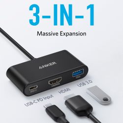 Anker ANK-POWEREXPAND-3-IN-1-G - Anker, Hub USB-C 3 en 1, Admite la carga PD100W,…