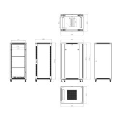 RACK-27U-8D - Armario rack para suelo, Hasta 27U rack de…