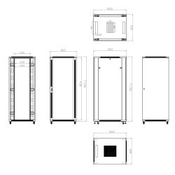 RACK-42U-10D - Armario rack para suelo, Hasta 42U rack de 19\",…