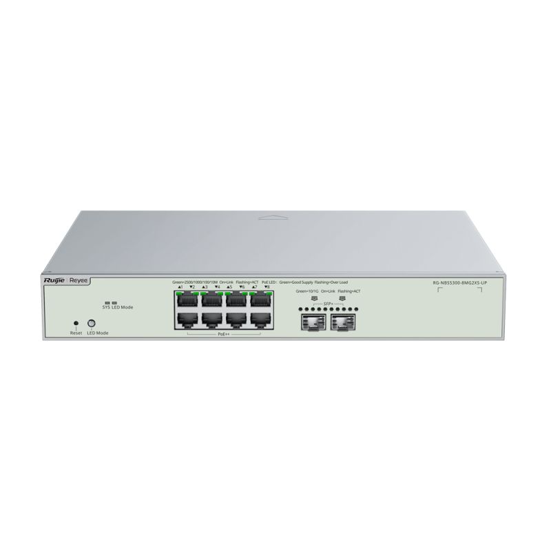 Reyee RG-NBS5300-8MG2XS-UP - Ruijie Switch Cloud Gestionable L3, 8 puertos Hi-PoE…