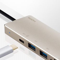 ATEN UH3239-AT A docking station USB-C multiporta compacta UH3239 com gateway de distribuição de…