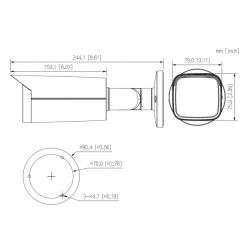 Dahua HAC-HFW2501TU-A-0360B-S2 Tubular HDCVI 4EN1 5M WDR…