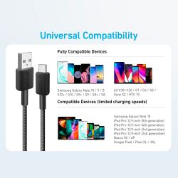 Anker ANK-322-USBA-USBC-90-B - Anker, Cable USB2.0, Carga rápida hasta 15W, USB-A a…