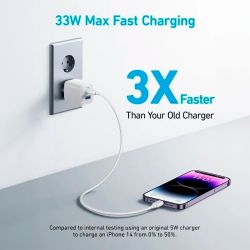 Anker ANK-323-WCHARGER-33W1A1C-W - Anker, Cargador USB, Potencia 33W, Carga rápida ,…