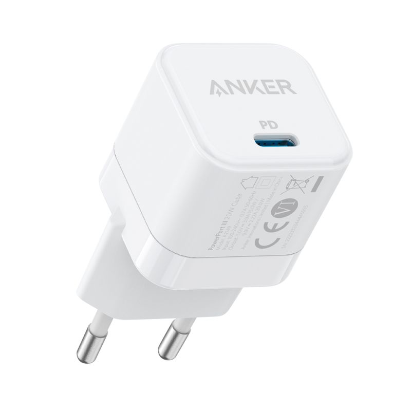 Anker ANK-WCHARGER-POWERPORT3-W - Anker, Cargador USB, Potencia 20W, Carga rápida ,…