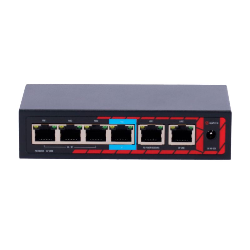 Safire SF-POE-EXT0604-60 - Safire Indoor Hi-PoE Extender Switch, Amplía alcance…