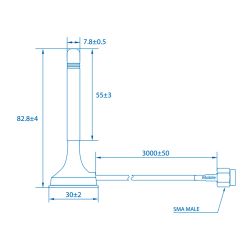 Teltonika TK-PR1KS210 - Teltonika, Antena Magnética 4G, Frecuencia 699~868 y…