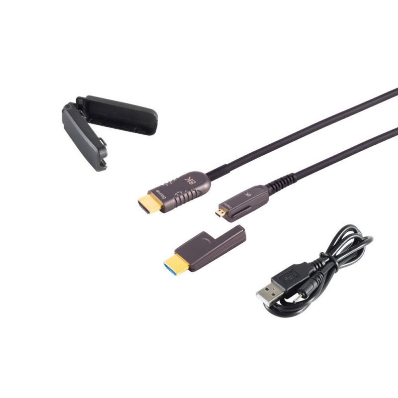 Conjunto de cabos de instalação óptica HDMI, 10K, 15m