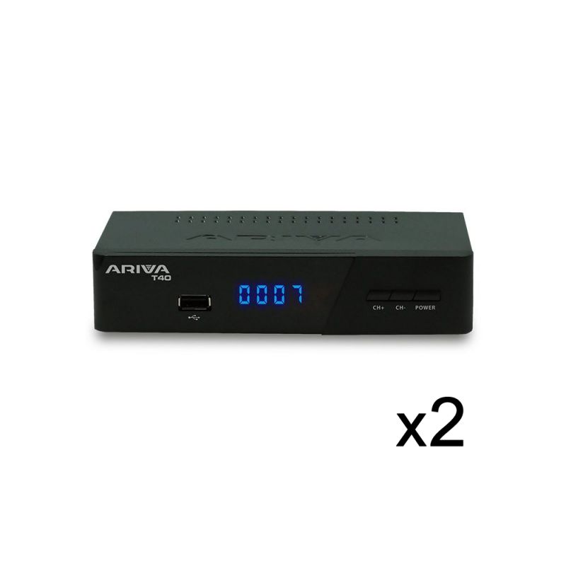 Ferguson Ariva T40 Récepteur de télévision terrestre DVB-T2 HEVC/H.265 (Pack 2 unités)