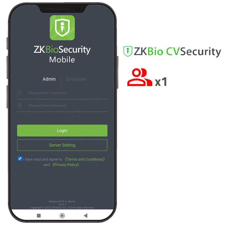 Zkteco ZK-SOF-BIOCV-MBAPP-1ACC - Licencia APP de ZKBio CVSecurity, Capacidad 1…