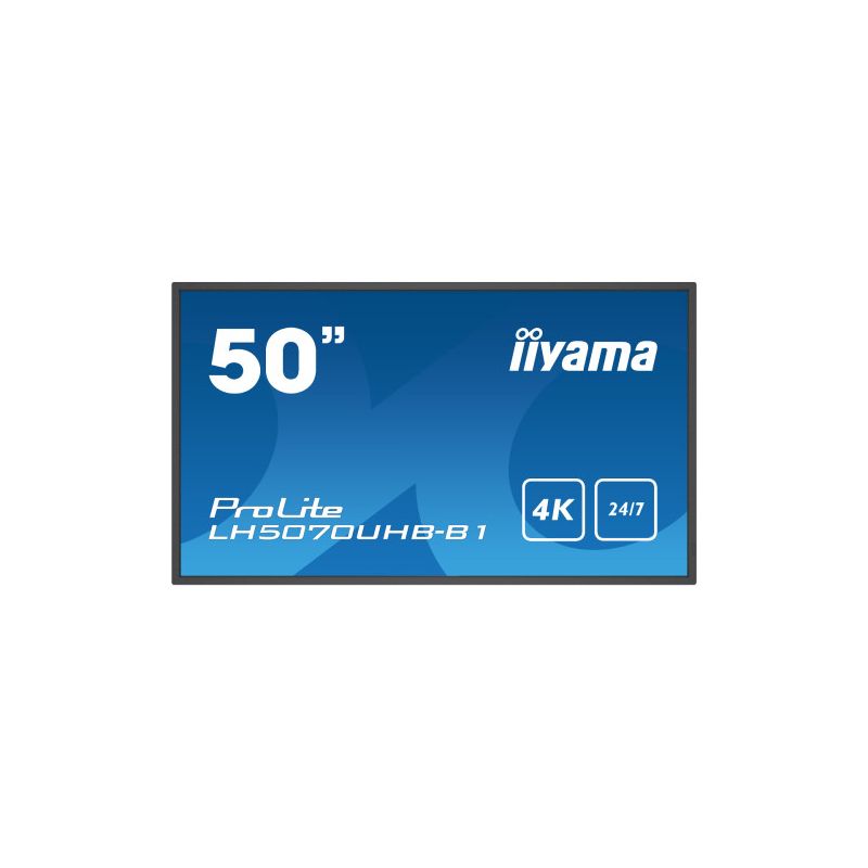 IIYAMA LH5070UHB-B1 iiyama LH5070UHB-B1. Design do produto: Tela plana para sinalização digital