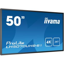 IIYAMA LH5070UHB-B1 iiyama LH5070UHB-B1. Design do produto: Tela plana para sinalização digital