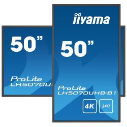 IIYAMA LH5070UHB-B1 iiyama LH5070UHB-B1. Design do produto: Tela plana para sinalização digital