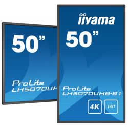 IIYAMA LH5070UHB-B1 iiyama LH5070UHB-B1. Design do produto: Tela plana para sinalização digital