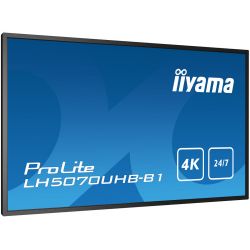 IIYAMA LH5070UHB-B1 iiyama LH5070UHB-B1. Design do produto: Tela plana para sinalização digital