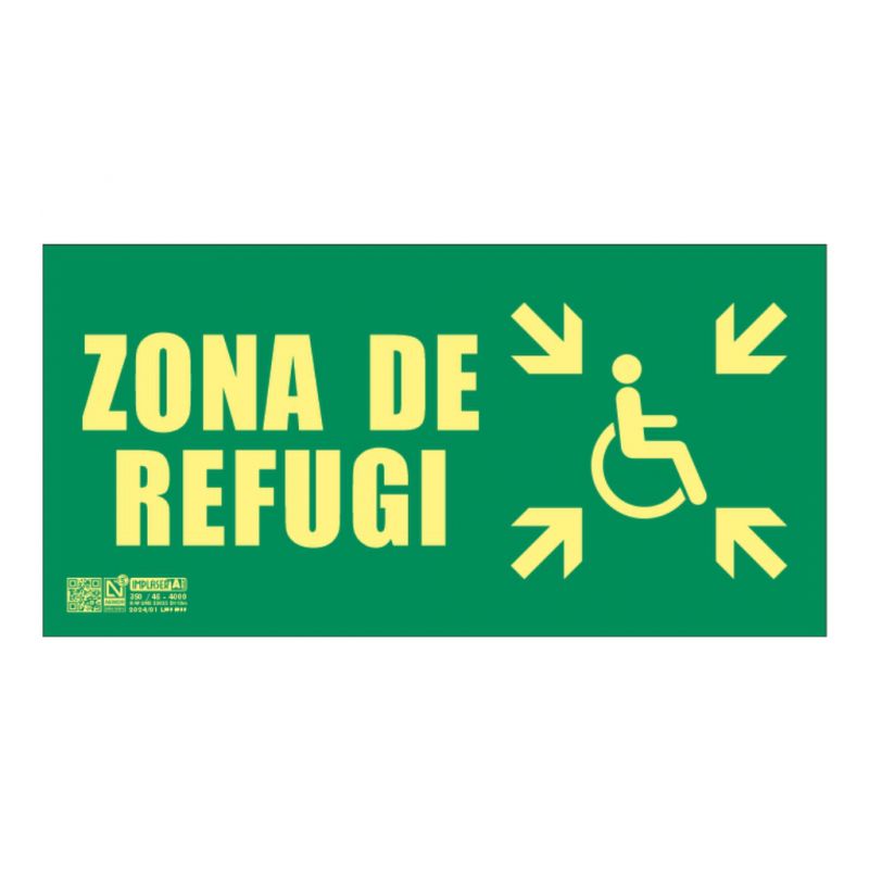 Implaser SIA303L-CAT Zone de refuge Senyal classe A 32x16cm