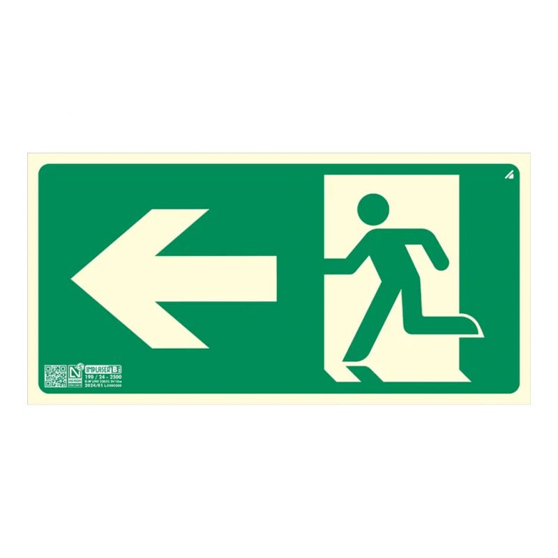 Implaser EV356N-20M Left exit sign 64x32cm. 20m