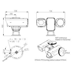 Infiray IRS-PT6S4-1505300Z50 - InfiRay cámara térmica PT6 series PTZ biespectro,…