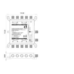 Inverto Unicable 2 Multiswitch em cascata programável com 32 UBs, 4 entradas de satélite Universal / Wideband e 1 Terr. entrada