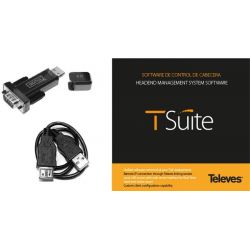 Logiciel de programmation TSuite avec Câble PC-Module+Adaptateur USB-COM Televes