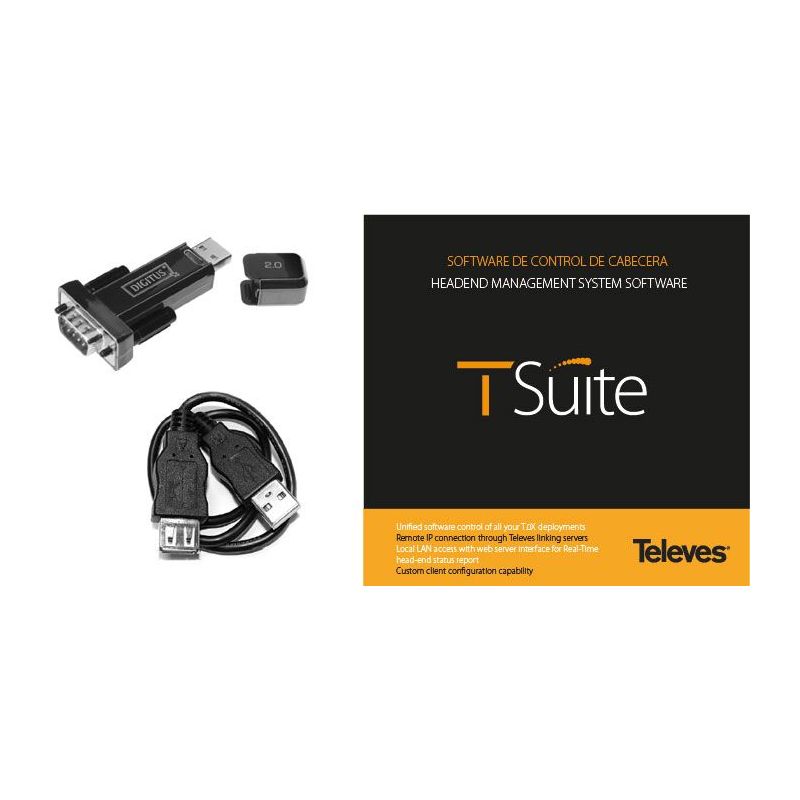 Controlador SW TSUITE con cable adaptador USB Televes