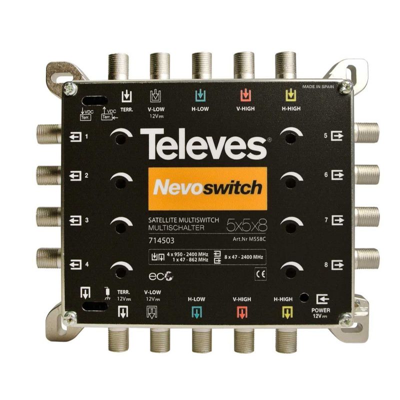 Multiswitch 5x5x8 F Terminal/Cascada - Nevoswitch Televes