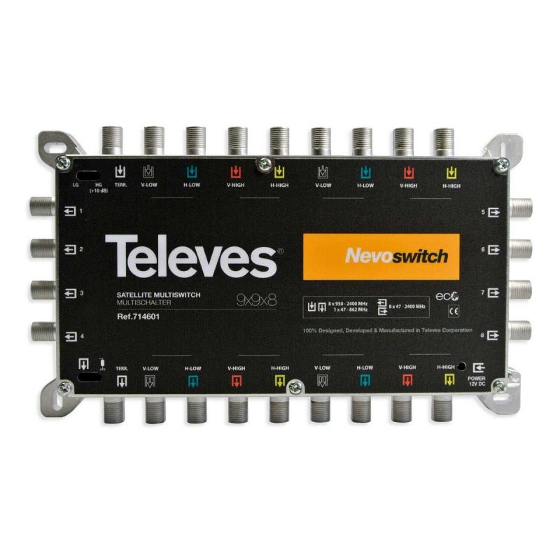 Multiswitch 9x9x8 F Terminal/Cascada - Nevoswitch Televes