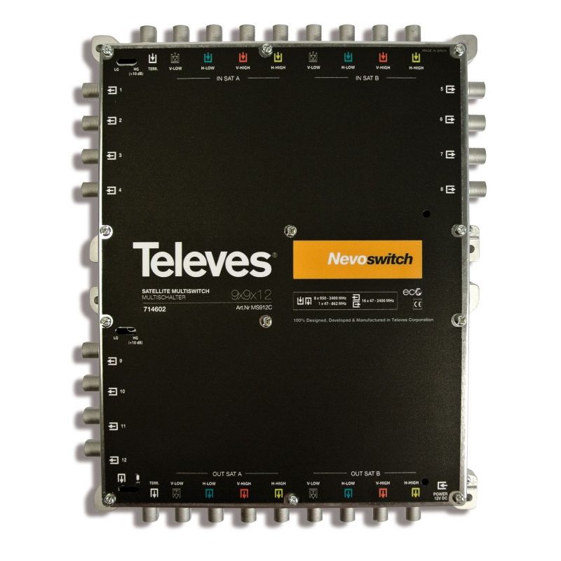 Multiswitch 9x9x8 F Terminal/Cascada - Nevoswitch Televes