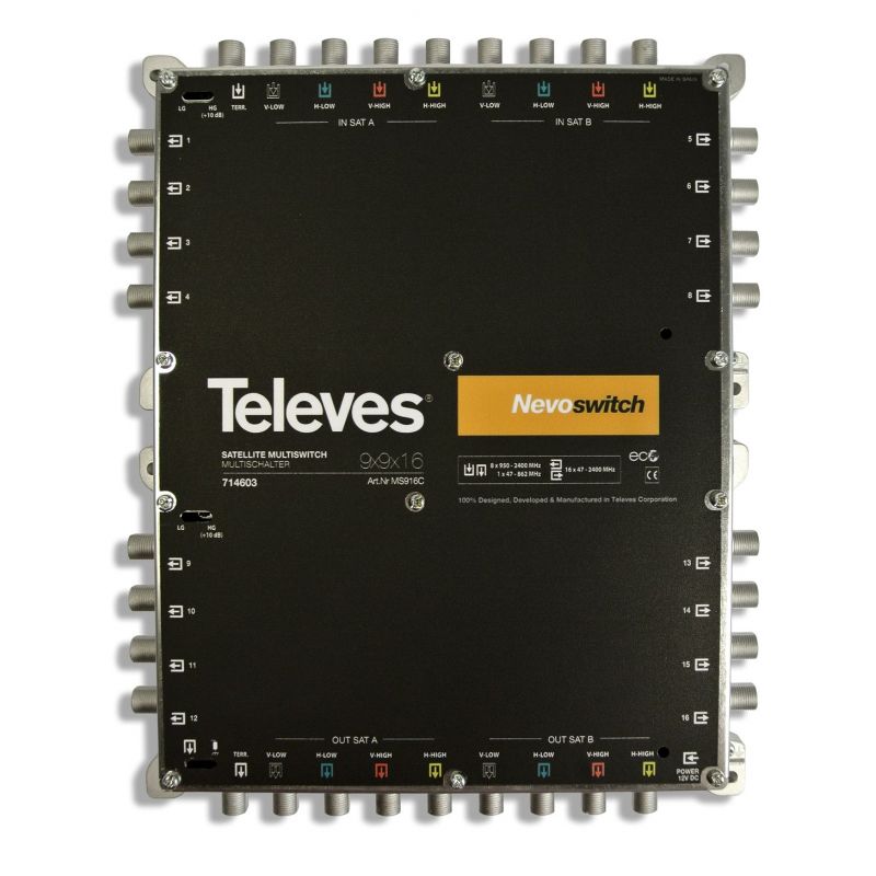 Multiswitches 9x9x16 F Terminal/Cascade - Nevoswitch Televes