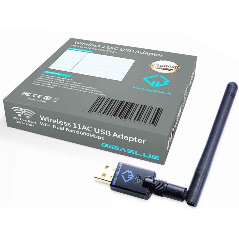 Gigablue Wifi AC USB de hasta 600mbps para Gigablue, Vu+, PC, Enigma2, ...