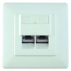 Wall socket AP/UP RJ45 2 way Cat6 shielded