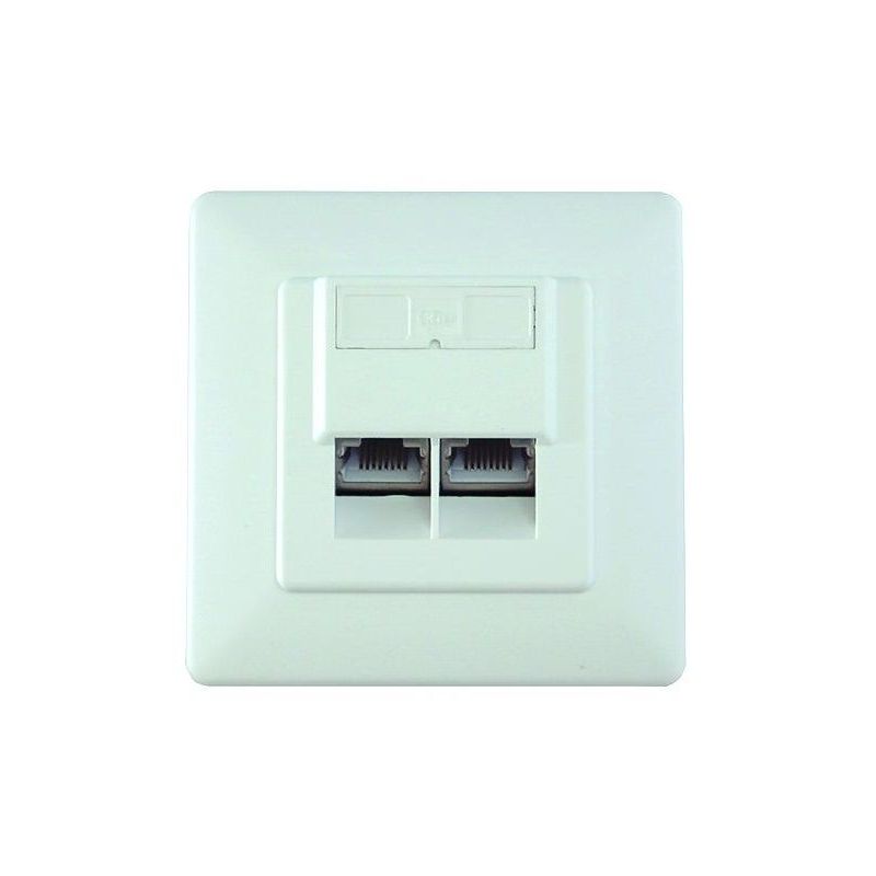 Wall socket AP/UP RJ45 2 way Cat6 shielded