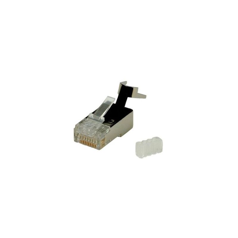 Conector RJ45 Cat 7, FTP apantallado, con pieza de inserción, 8 contactos, chapado en oro