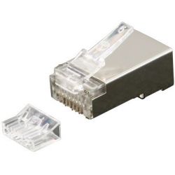 Conector RJ45 Cat 6, apantallado, con pieza de inserción, 6 subida 2 bajada, chapado en oro