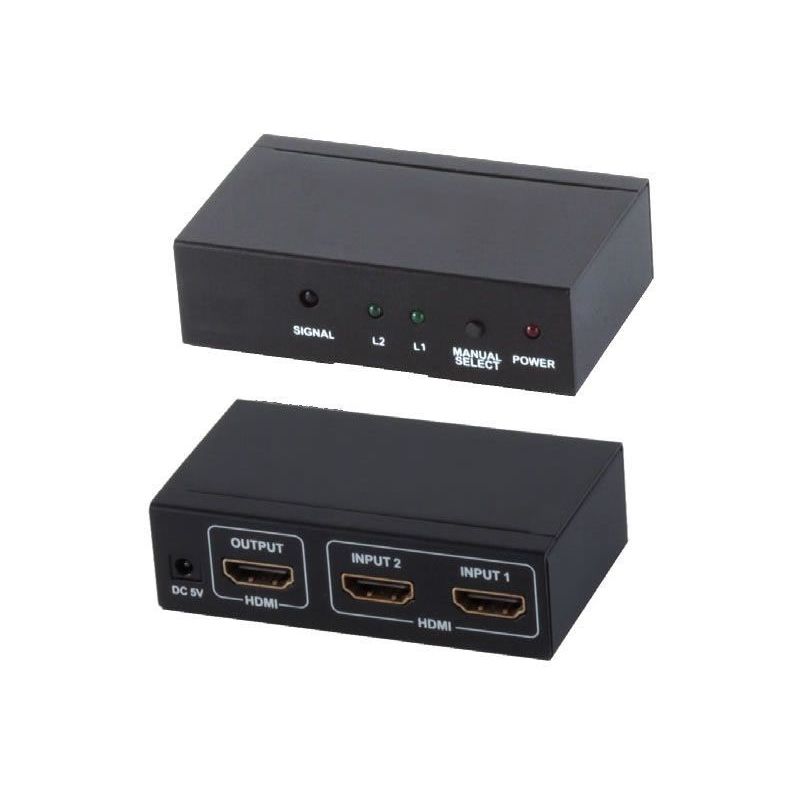 Switch HDMI 2x1 con mando a distancia (2 entradas 1 salida) 