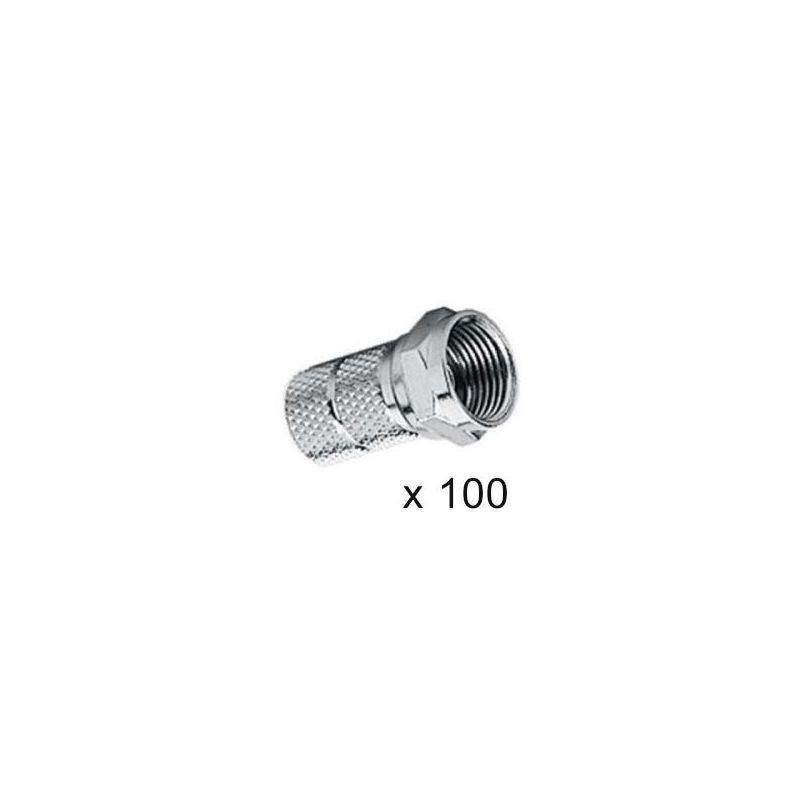 Saco de 100 conectores F Triax para cabo coaxial de 7 mm triax-153073