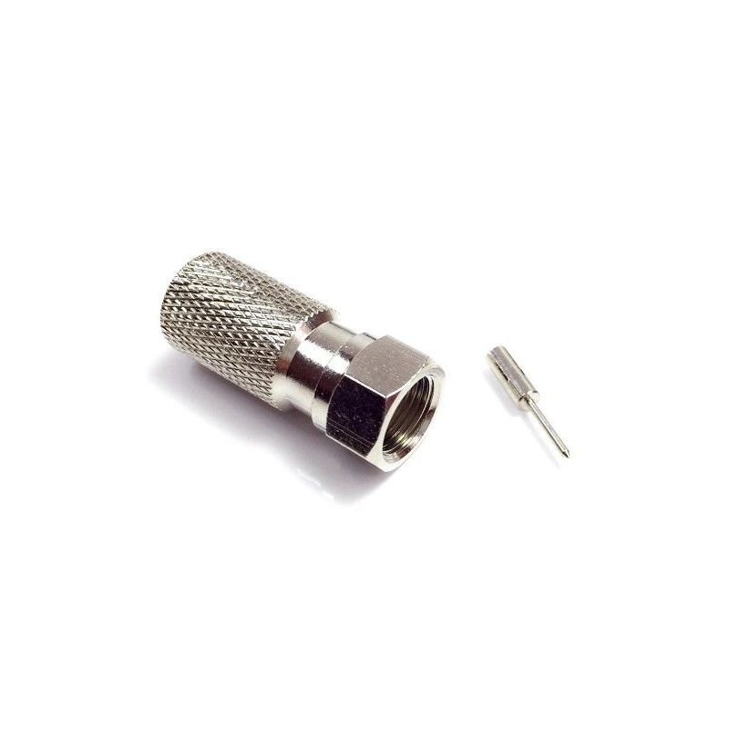 Conector F con goma para cable coaxial antena