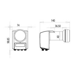 LNB Inverto Quad 40mm avec entrée Terrestre