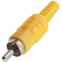 Plugue RCA macho amarelo banhado a ouro, para solda ou substituição. AP 51400-YG