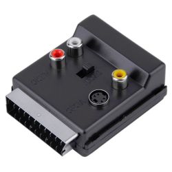 SCART-SCART adapter with 3 RCA + S-Video with switch I / S