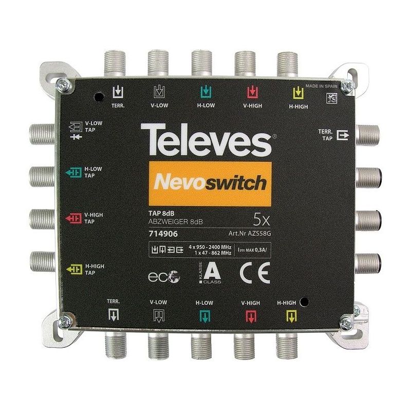 Televes AZS58G: Nevoswitch derivador 5x5x5 "F" 8dB televes-714906