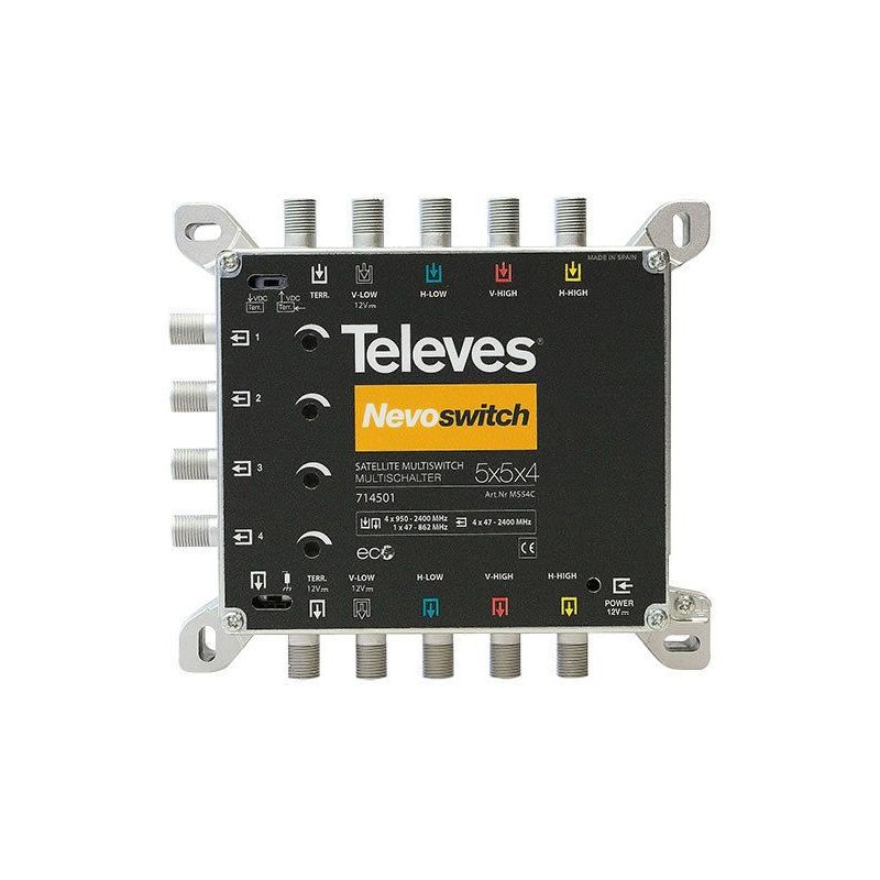 Multiswitch 5x5x4 F Terminal/Cascada - Nevoswitch Televes