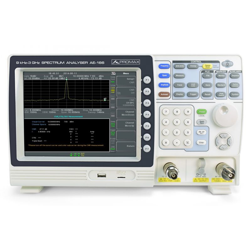 Promax AE-166: Analisador de espectro de 3 GHz