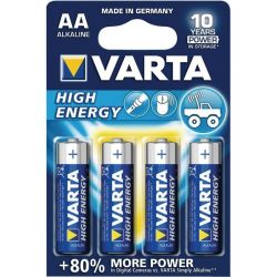 Pilas alcalinas AA Varta High Energy LR06 1.5V 4pcs